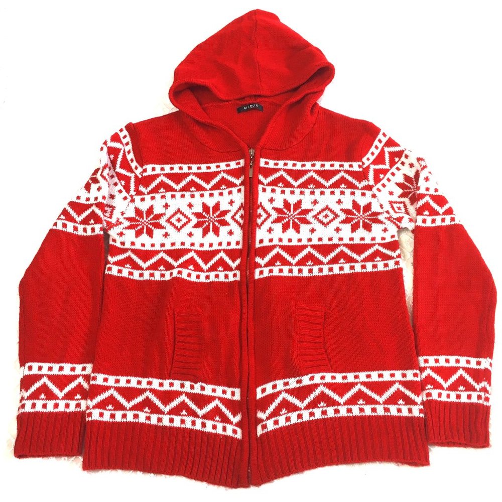 Faire Isle Zip Sweater w/ hood Back to School